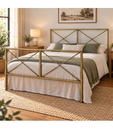 Letto francese moderno in ferro Focus - Bronzo