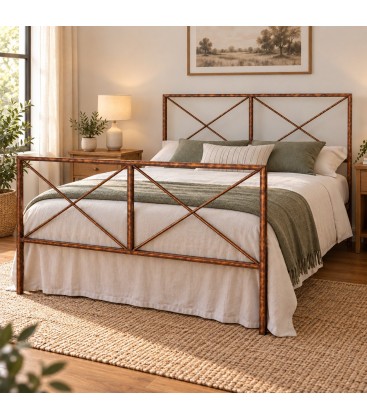 Letto francese moderno in ferro Focus - Oro ducato