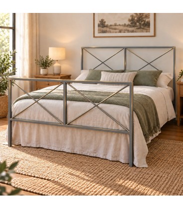 Letto francese moderno in ferro Focus - Ferro anticato