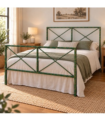 Letto francese moderno in ferro Focus - Verde Bottiglia