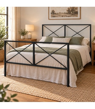 Letto francese moderno in ferro Focus - Nero opaco