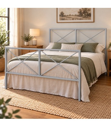 Letto francese moderno in ferro Focus - Alluminio