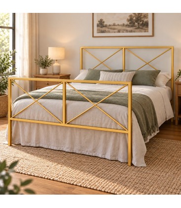 Letto francese moderno in ferro Focus - Oro