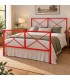 Letto francese moderno in ferro Focus - Rosso