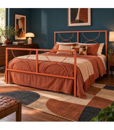 Letto matrimoniale in ferro Koris - Arancio Rame