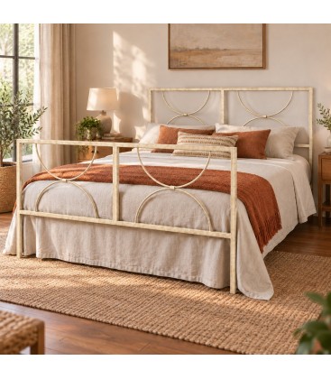 Letto matrimoniale in ferro Koris - Avorio anticato