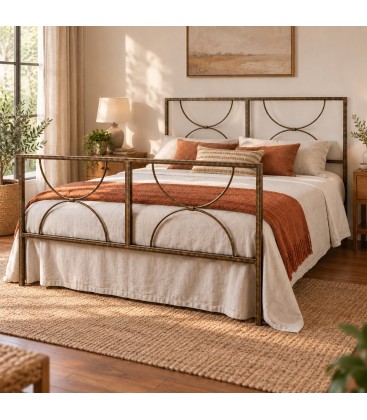 Letto matrimoniale in ferro Koris - Bronzo anticato