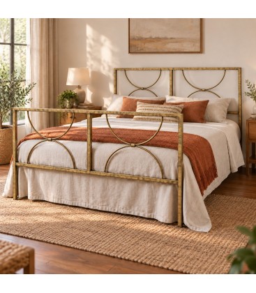 Letto matrimoniale in ferro Koris - Bronzo