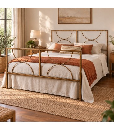Letto matrimoniale in ferro Koris - Oro ducato