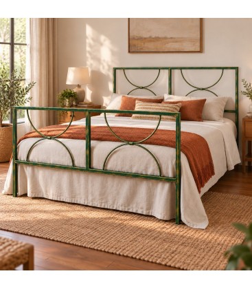 Letto matrimoniale in ferro Koris - Verde Bottiglia