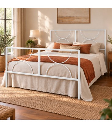 Letto matrimoniale in ferro Koris - Bianco opaco