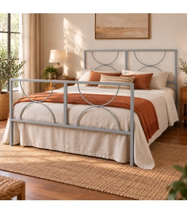 Letto matrimoniale in ferro Koris - Alluminio