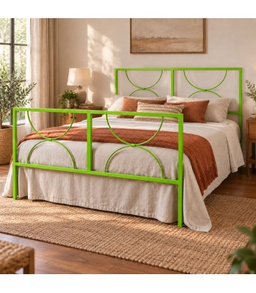 Letto matrimoniale in ferro Koris - Verde