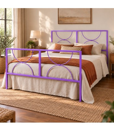Letto matrimoniale in ferro Koris - Glicine