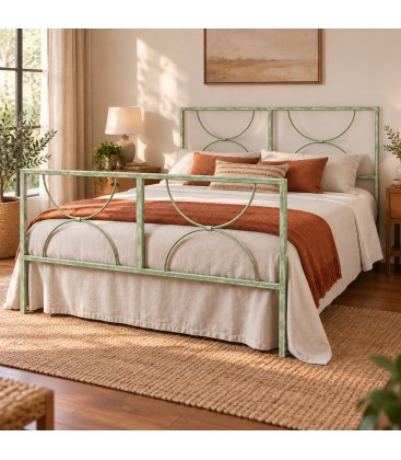 Letto matrimoniale in ferro Koris - Verde Shabby Chic