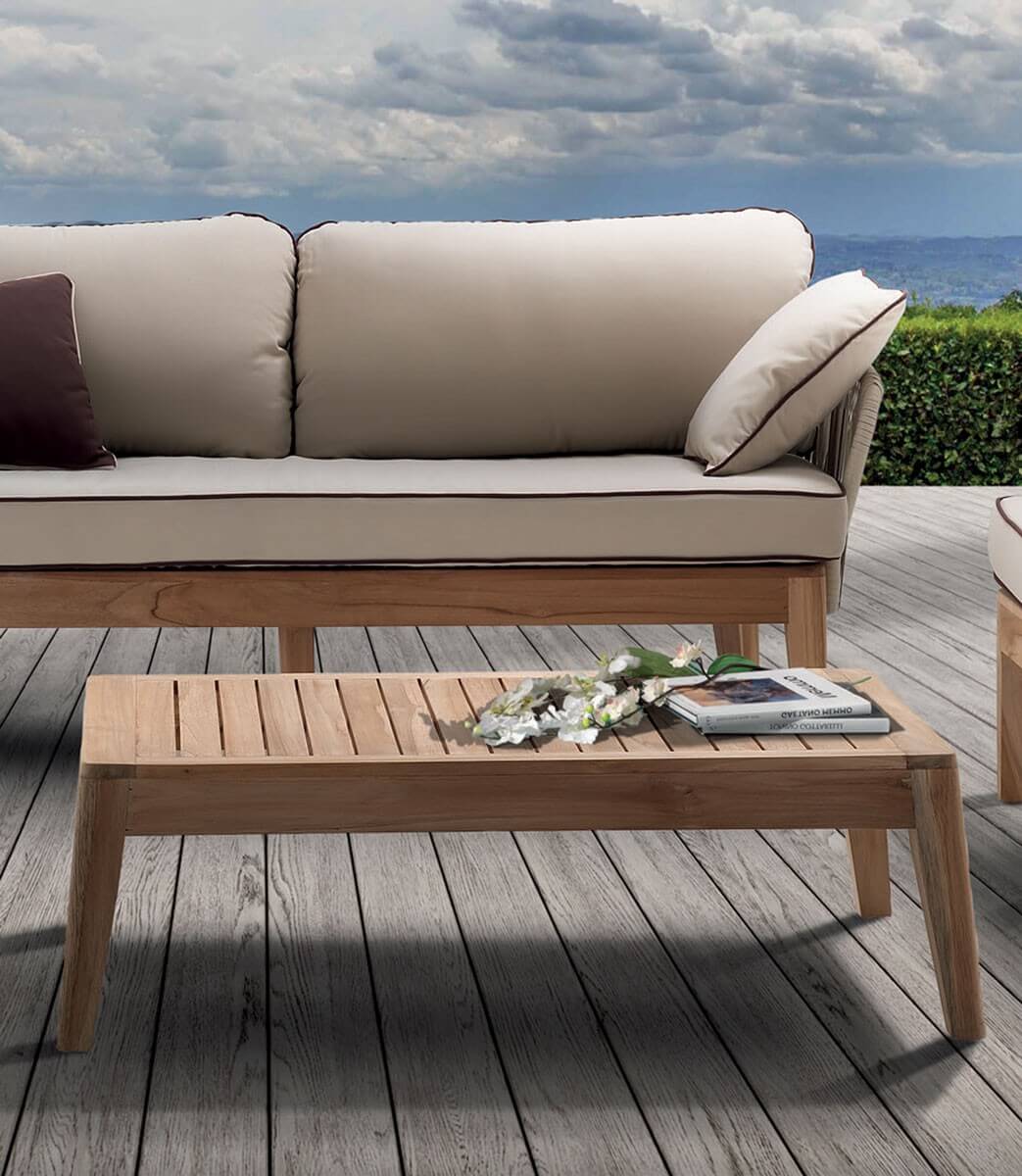 Tavolino Dakota in legno di teak per esterno