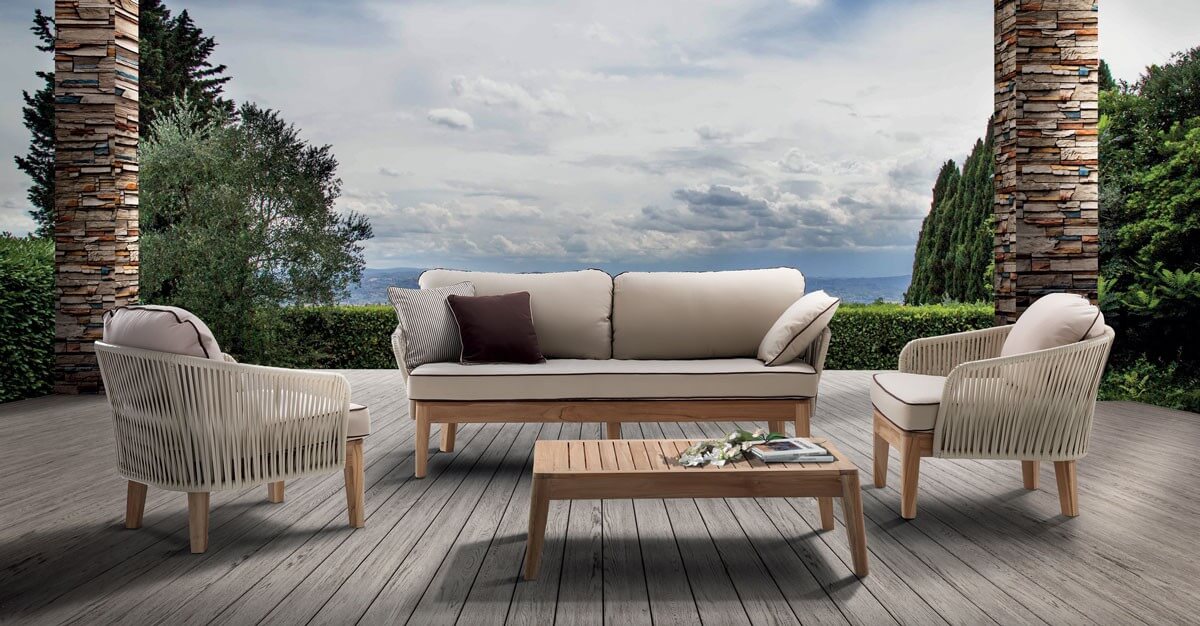 Salotto in teak per esterno Dakota