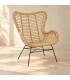 Poltrona Casilda con struttura in rattan ambientato