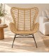 Poltrona Casilda con struttura in rattan vista alternativa