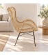 Poltrona Casilda con struttura in rattan terza vista