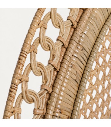 Poltrona Peacock naturale con cuscini sfoderabili dettaglio dei materiali