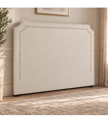 Testiera letto Zenda naturale con piedini in legno di pino vista alternativa