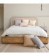 Testiera letto Zenda naturale con piedini in legno di pino seconda ambientazione con arredi