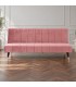 Divano letto 3 posti Alma rosa effetto velluto vista alternativa