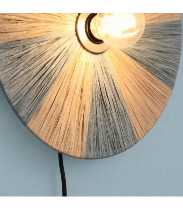 Lampada applique Kanda natural azzurro con attacco E27 dettaglio dei materiali
