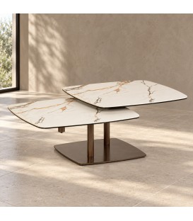 Tavolino allungabile Joosef desert con piano in gres porcellanato