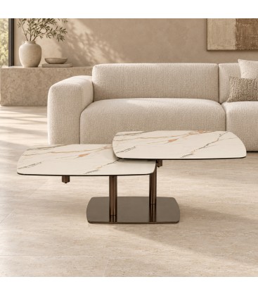 Tavolino allungabile Joosef desert con piano in gres porcellanato