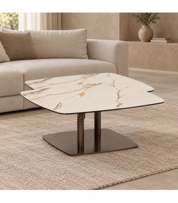 Tavolino allungabile Joosef desert con piano in gres porcellanato