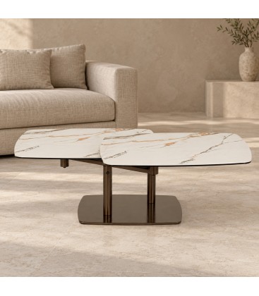 Tavolino allungabile Joosef desert con piano in gres porcellanato