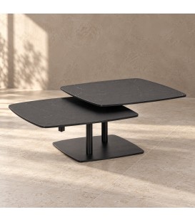 Tavolino allungabile Joosef gris con piano in gres porcellanato