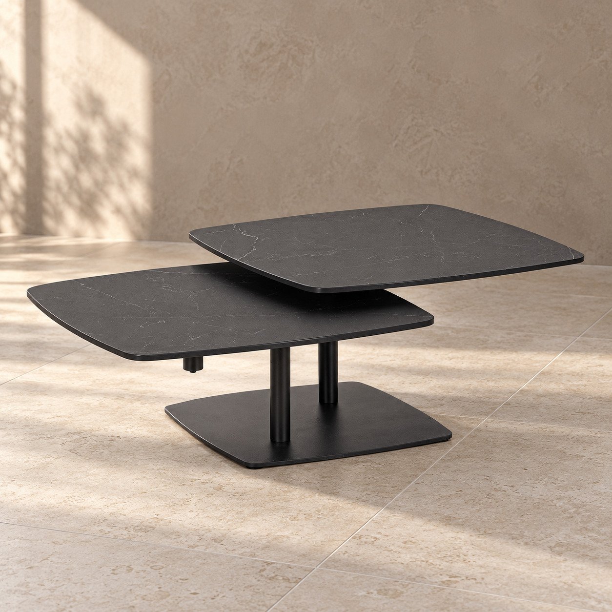Tavolino allungabile Joosef gris con piano in gres porcellanato