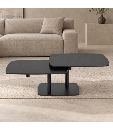 Tavolino allungabile Joosef gris con piano in gres porcellanato