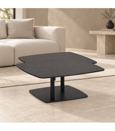 Tavolino allungabile Joosef gris con piano in gres porcellanato
