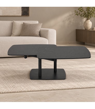 Tavolino allungabile Joosef gris con piano in gres porcellanato