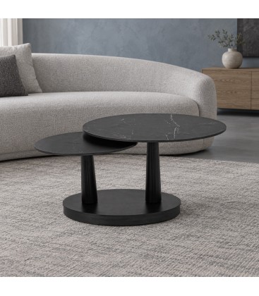 Tavolino allungabile Joel gris con piano in gres porcellanato
