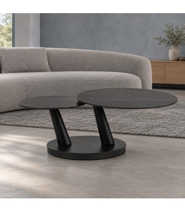 Tavolino allungabile Joel gris con piano in gres porcellanato