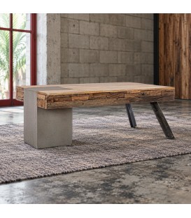 Tavolino Manchester con piano in legno di mango