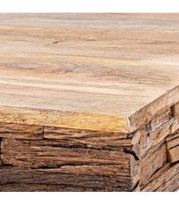 Tavolino Manchester con piano in legno di mango