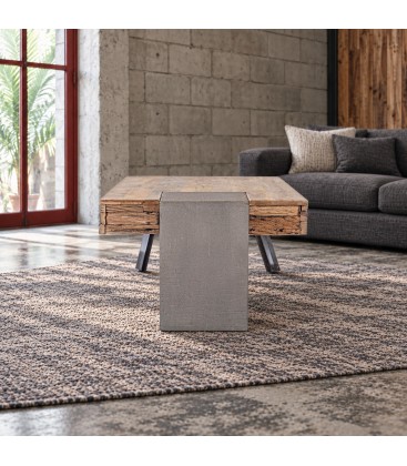 Tavolino Manchester con piano in legno di mango