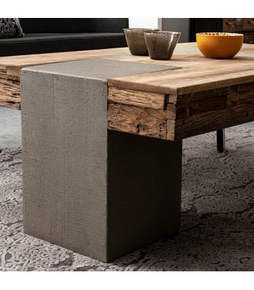 Tavolino Manchester con piano in legno di mango