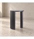 Tavolino Orissa nero Ø50 con struttura in legno di mango