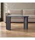 Tavolino Orissa nero Ø80 con struttura in legno di mango