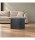 Tavolino Orissa nero Ø80 con struttura in legno di mango