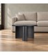 Tavolino Orissa nero Ø80 con struttura in legno di mango