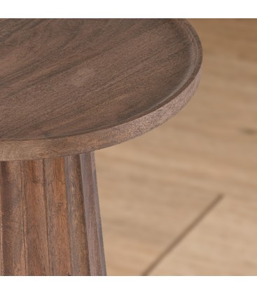 Tavolino Orissa naturale Ø46 con struttura in legno di mango