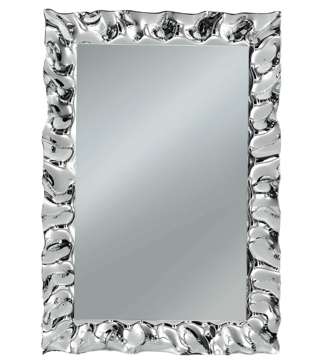 Specchiera con cornice moderna effetto argento